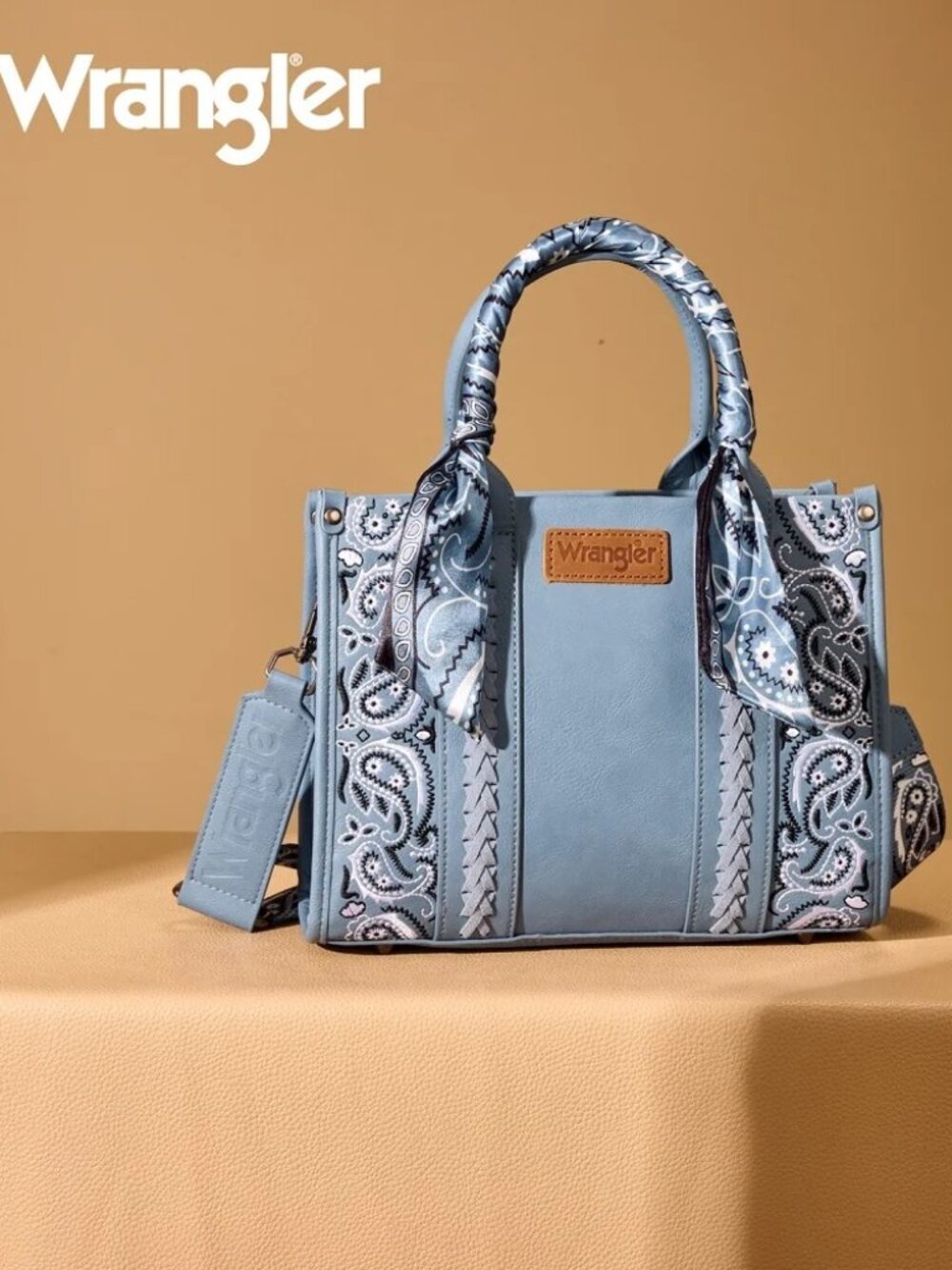 Wrangler Braided Paisley Bandana Tote Bag Jean